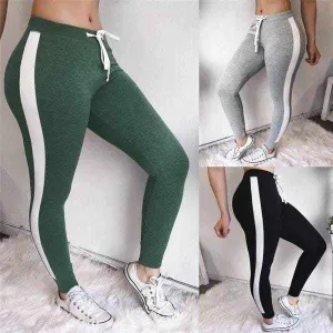 3 piece Women's Gym Striped Sweat Pants