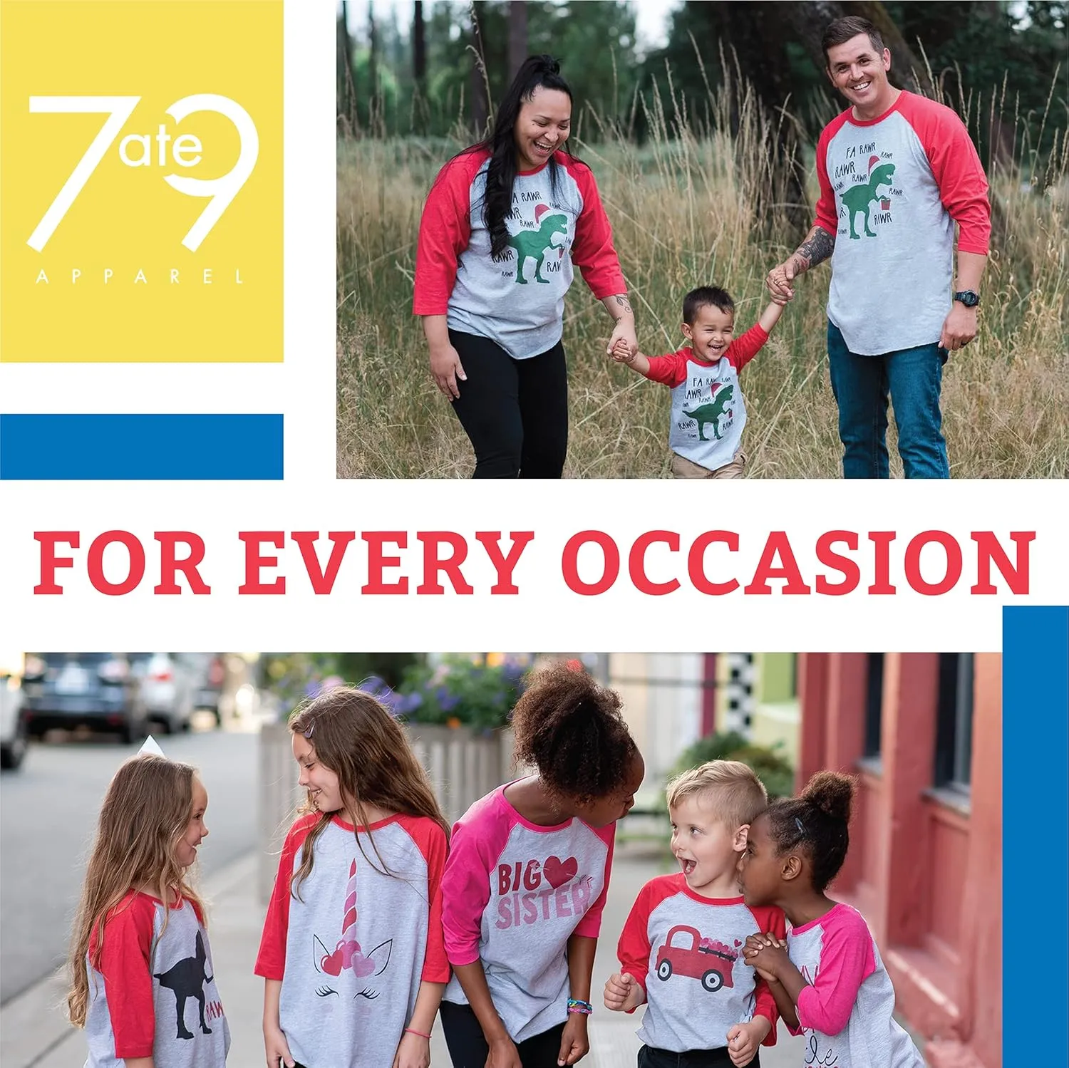7 ate 9 Apparel Matching Family Christmas Shirts - Santa Shark Grey Shirt