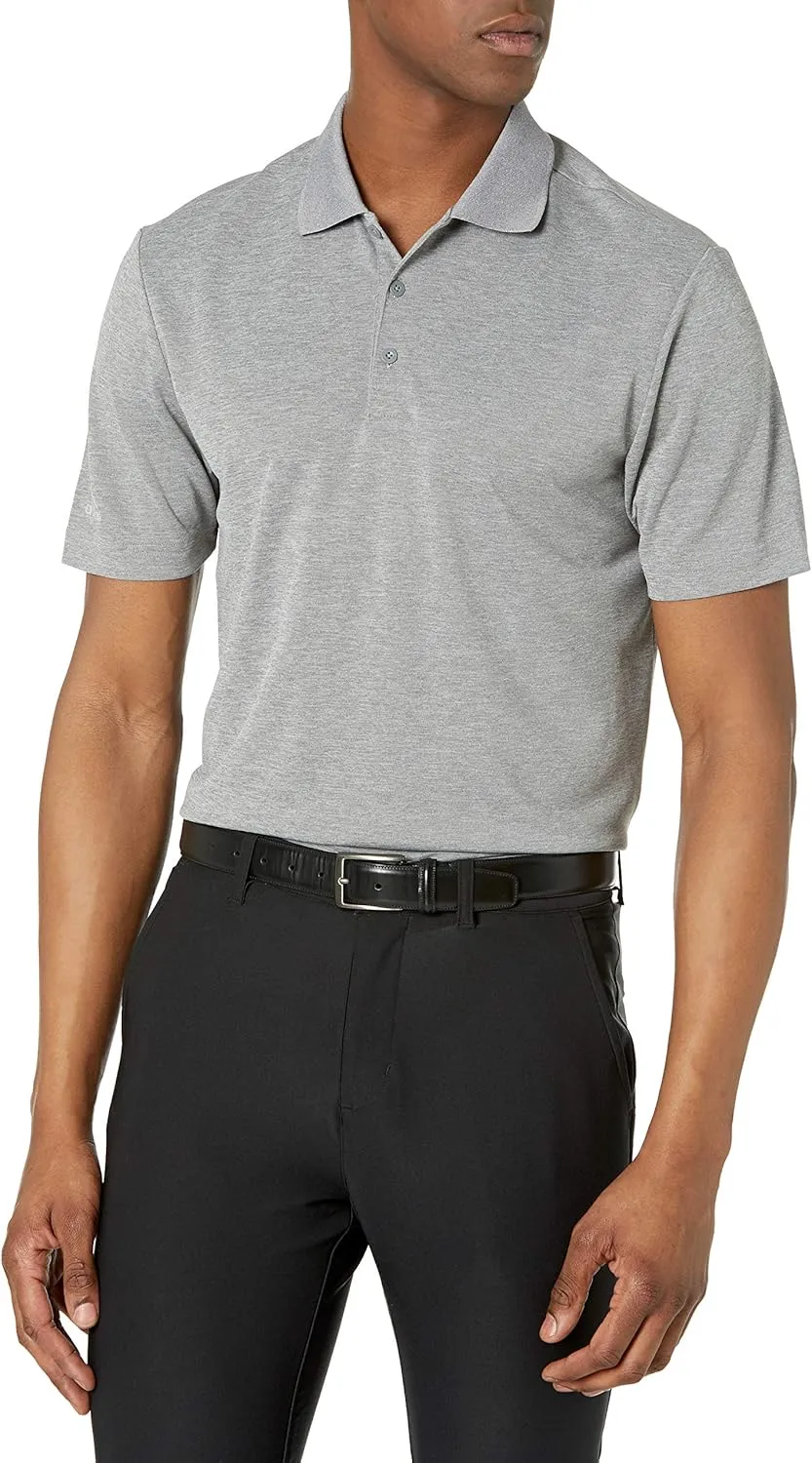 adidas Men's Performance Primegreen Polo Shirt, Grey Heather, Small