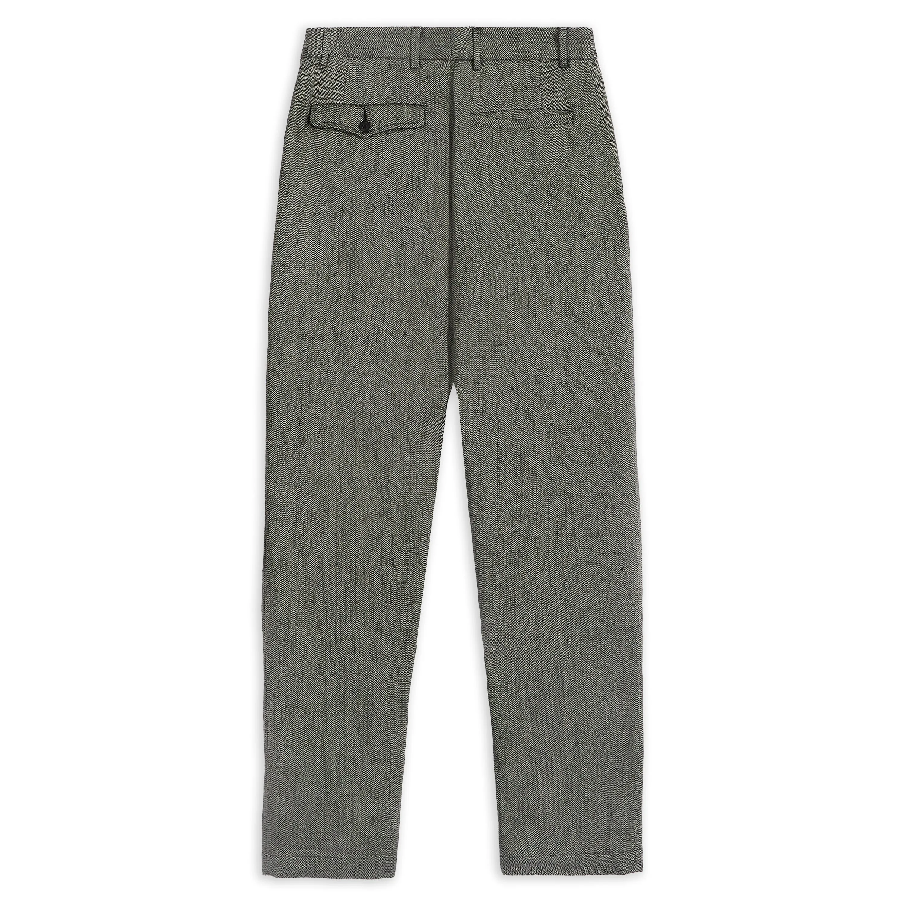 Alvise Herringbone Trouser - Grey
