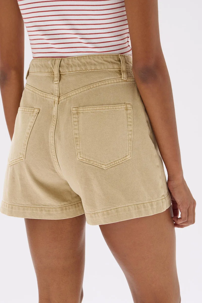 Assembly Label - Boxy Denim Short (Tan)