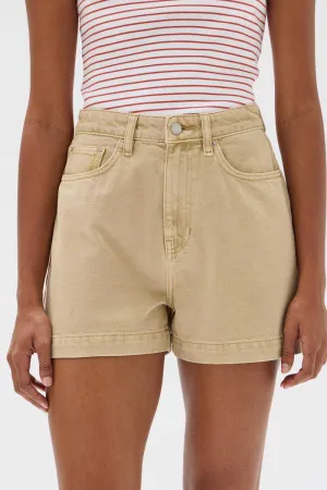Assembly Label - Boxy Denim Short (Tan)