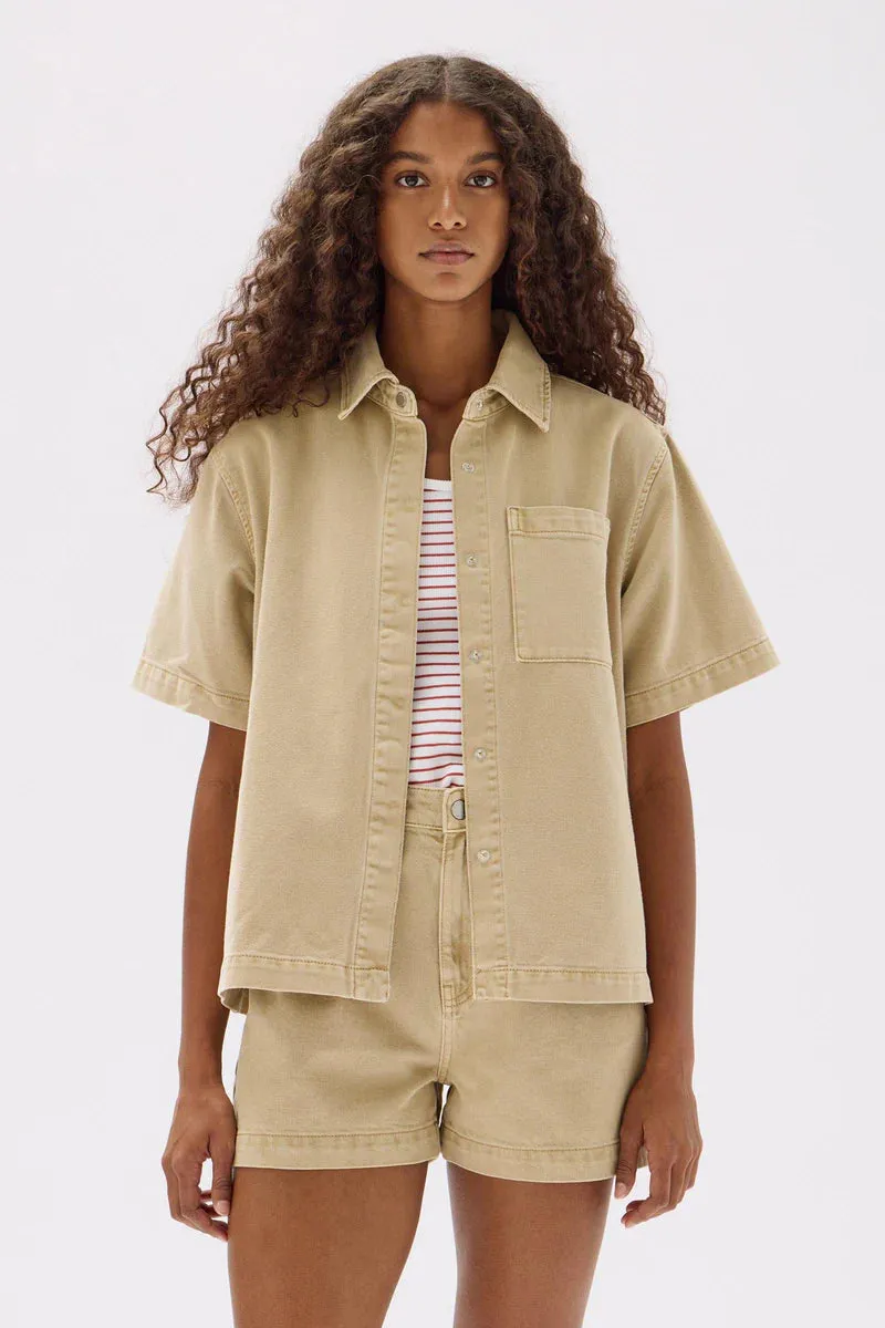 Assembly Label - Boxy Denim Short (Tan)
