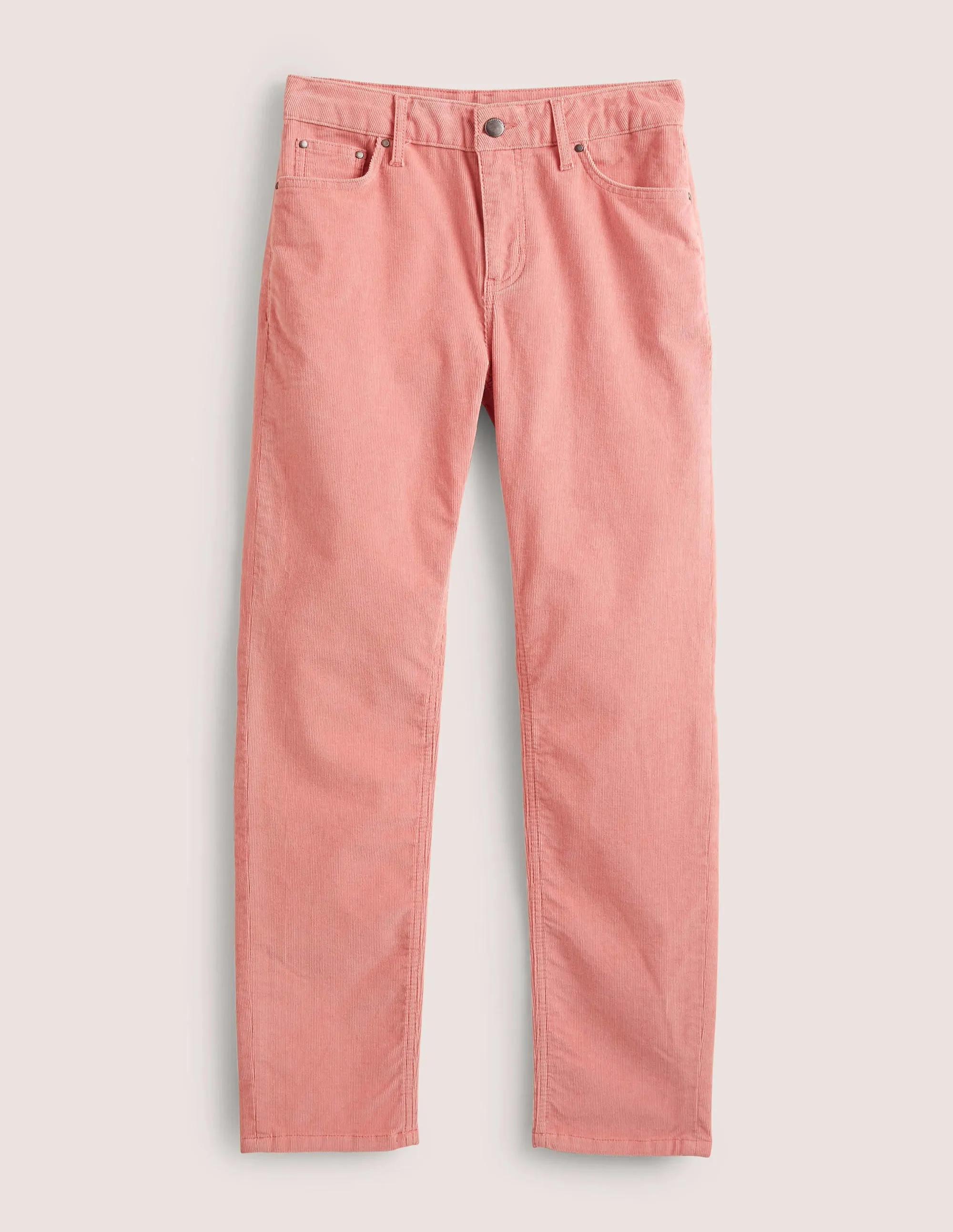 Corduroy Slim Straight Jeans-Almond Pink