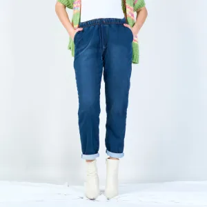 Drawstring denim joggers wholesale