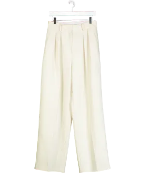 FRANKIE SHOP Cream Pleated Trousers UK S