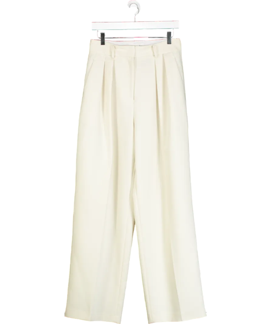 FRANKIE SHOP Cream Pleated Trousers UK S