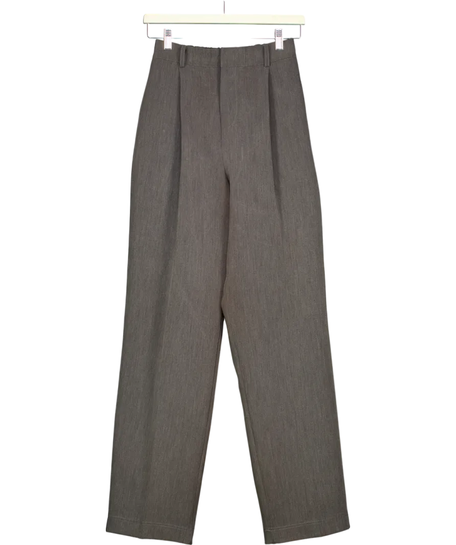 FUCHSIA SHAW Grey Tailored Straight Leg Trouser UK 6