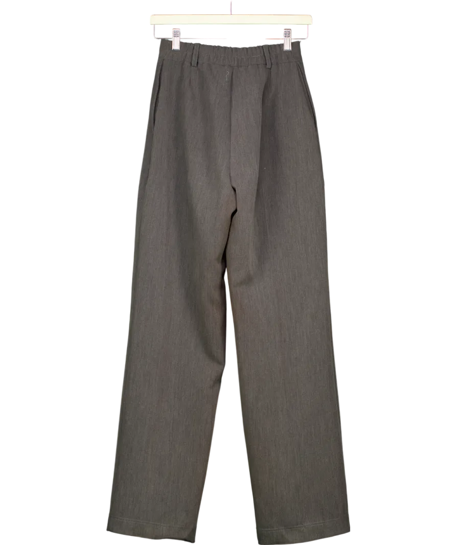 FUCHSIA SHAW Grey Tailored Straight Leg Trouser UK 6