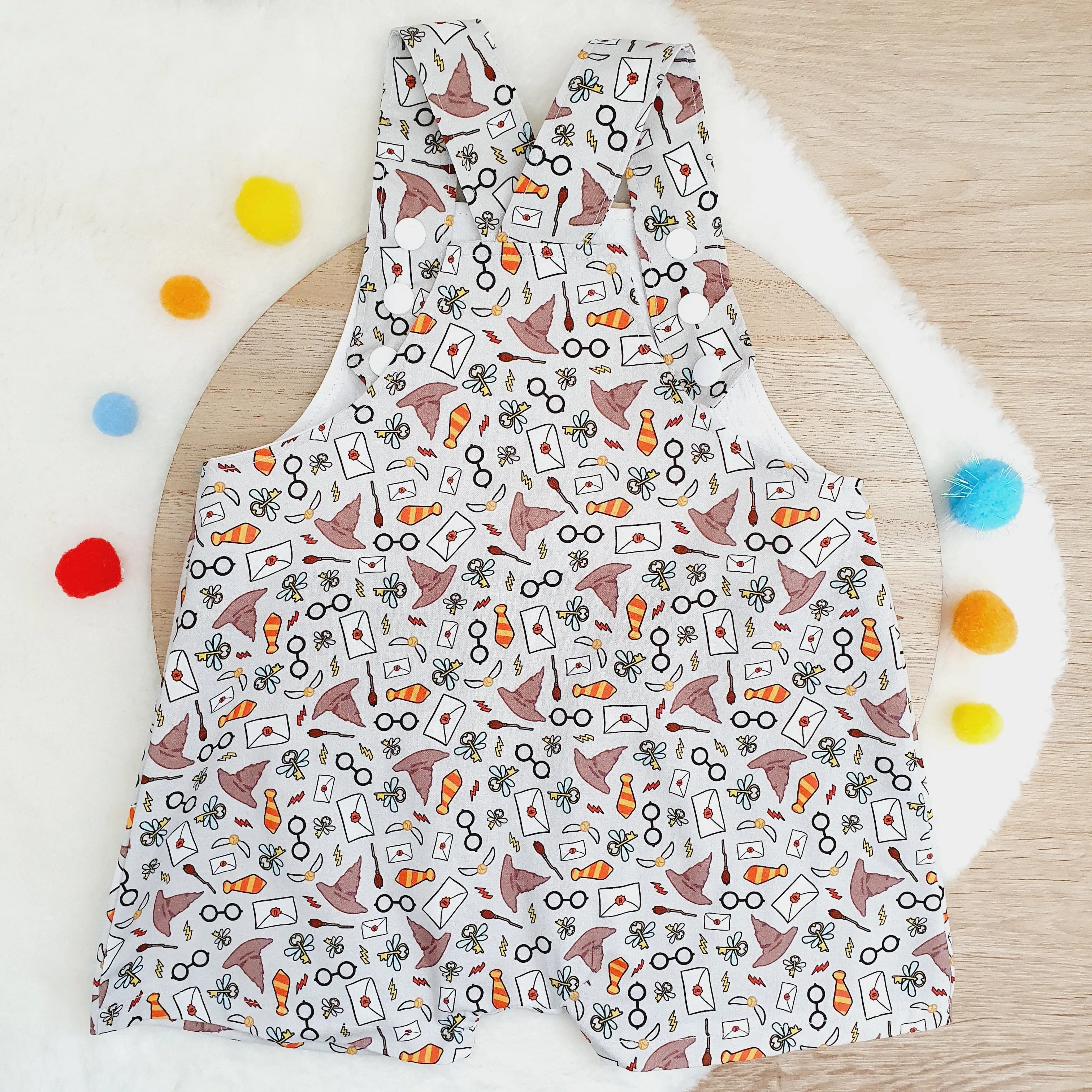 HARRY POTTER print Overalls, Baby Overalls, Short Leg Romper, Size 1