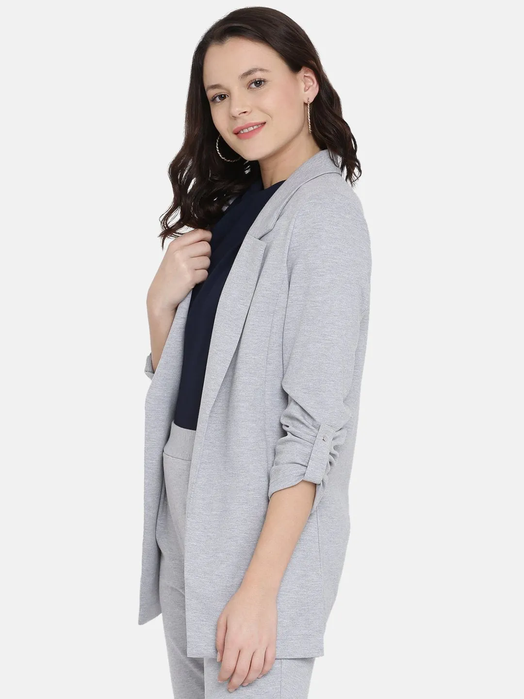 IS.U Grey Oversized Long Jacket