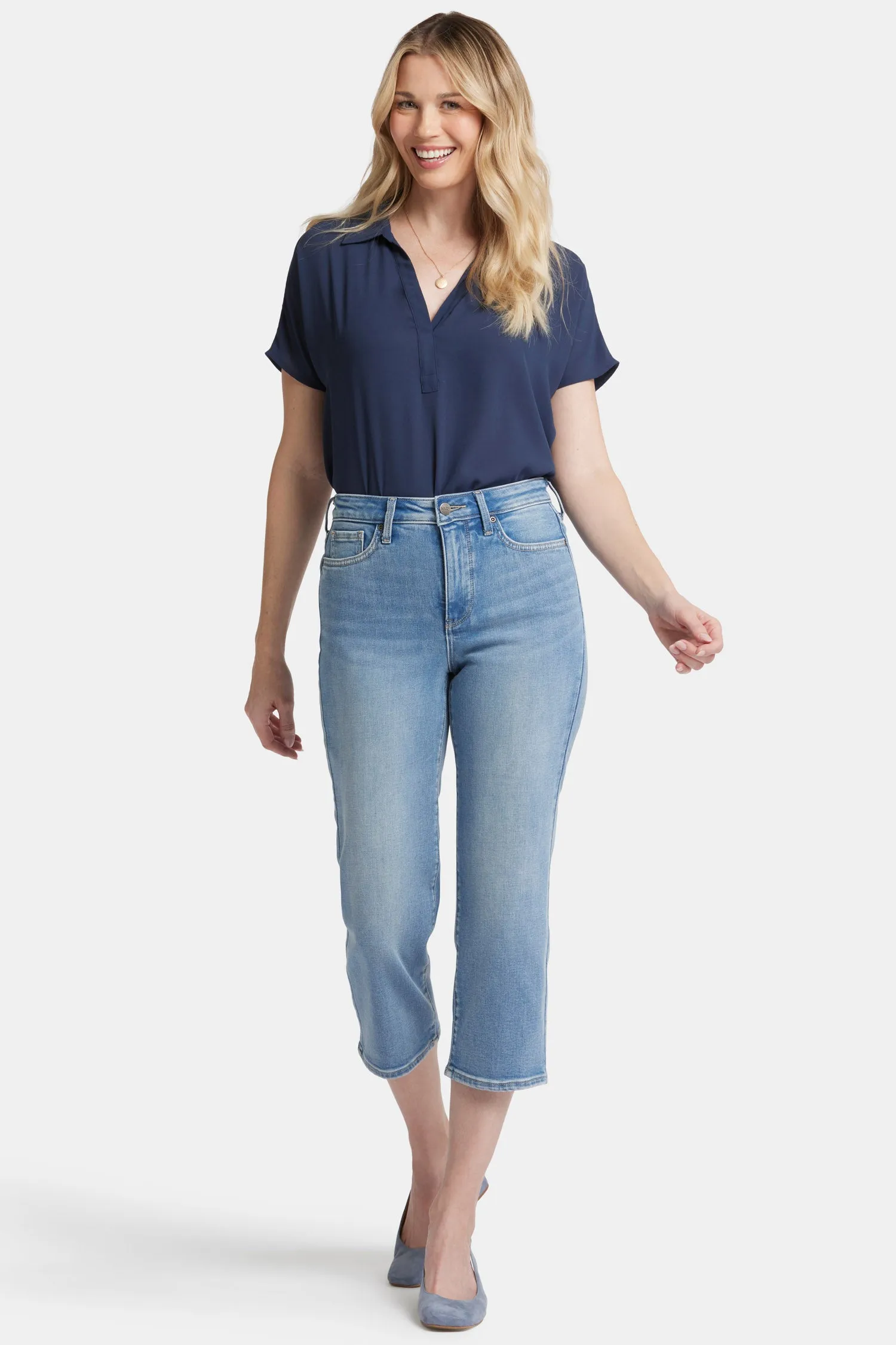 Joni Relaxed Capri Jeans - Blue Valley