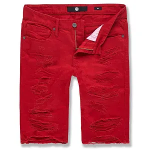 Jordan Craig Red Biker Denim Shorts (J709S)