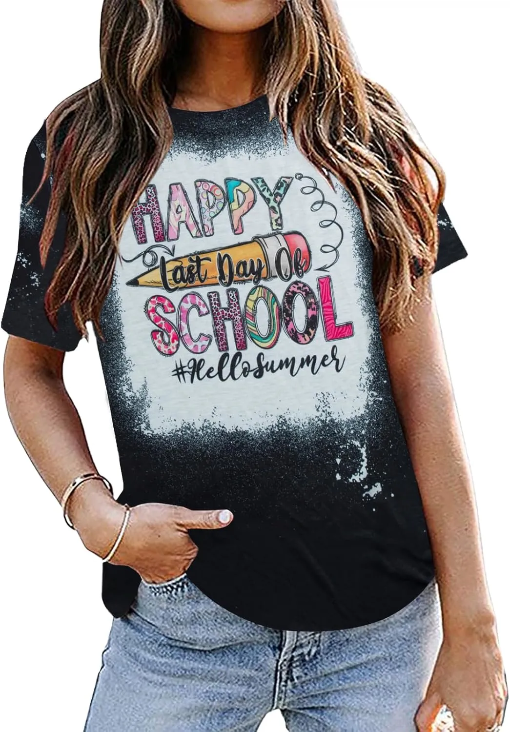 Last Day of School Teacher Shirt: Women Hello Summer T-Shirt School's Out for Summer Happy Graduation Gifts Teacher Tops