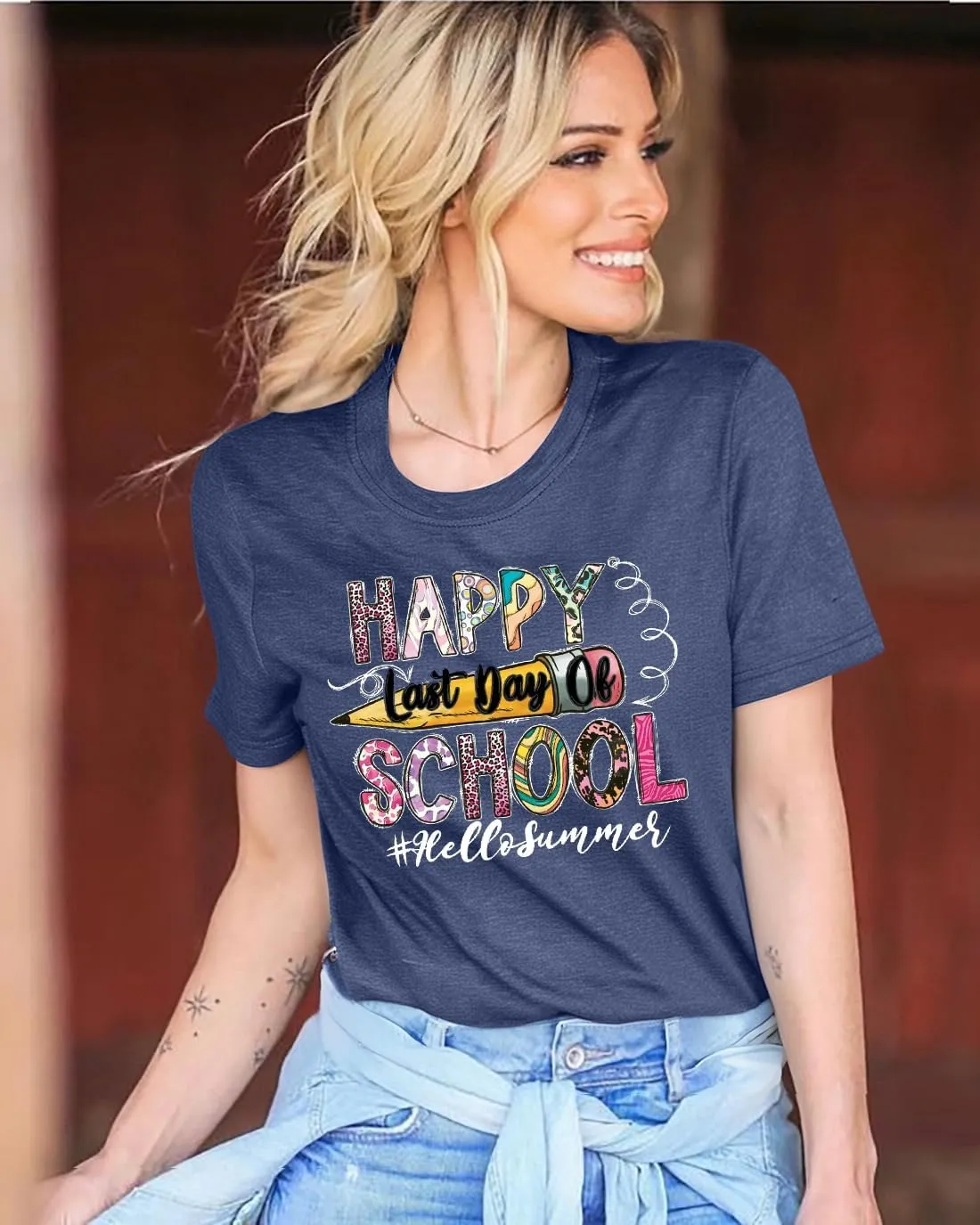 Last Day of School Teacher Shirt: Women Hello Summer T-Shirt School's Out for Summer Happy Graduation Gifts Teacher Tops