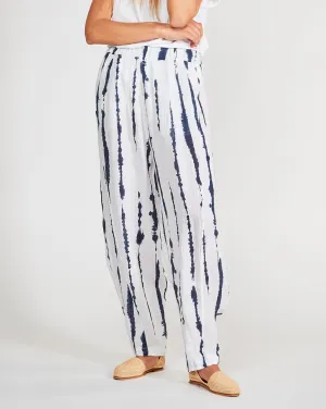 Linen Elastic Waist Chino Pants