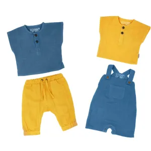 L'ovedbaby Muslin Tees, Overalls, & Harem Pants Set: 9-12m
