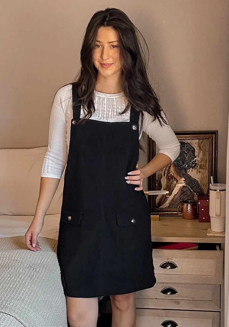 luvamia Corduroy Overall Dress for Women Adjustable Straps Casual Fashion Overalls Pinafore Short Dresses with Pockets
