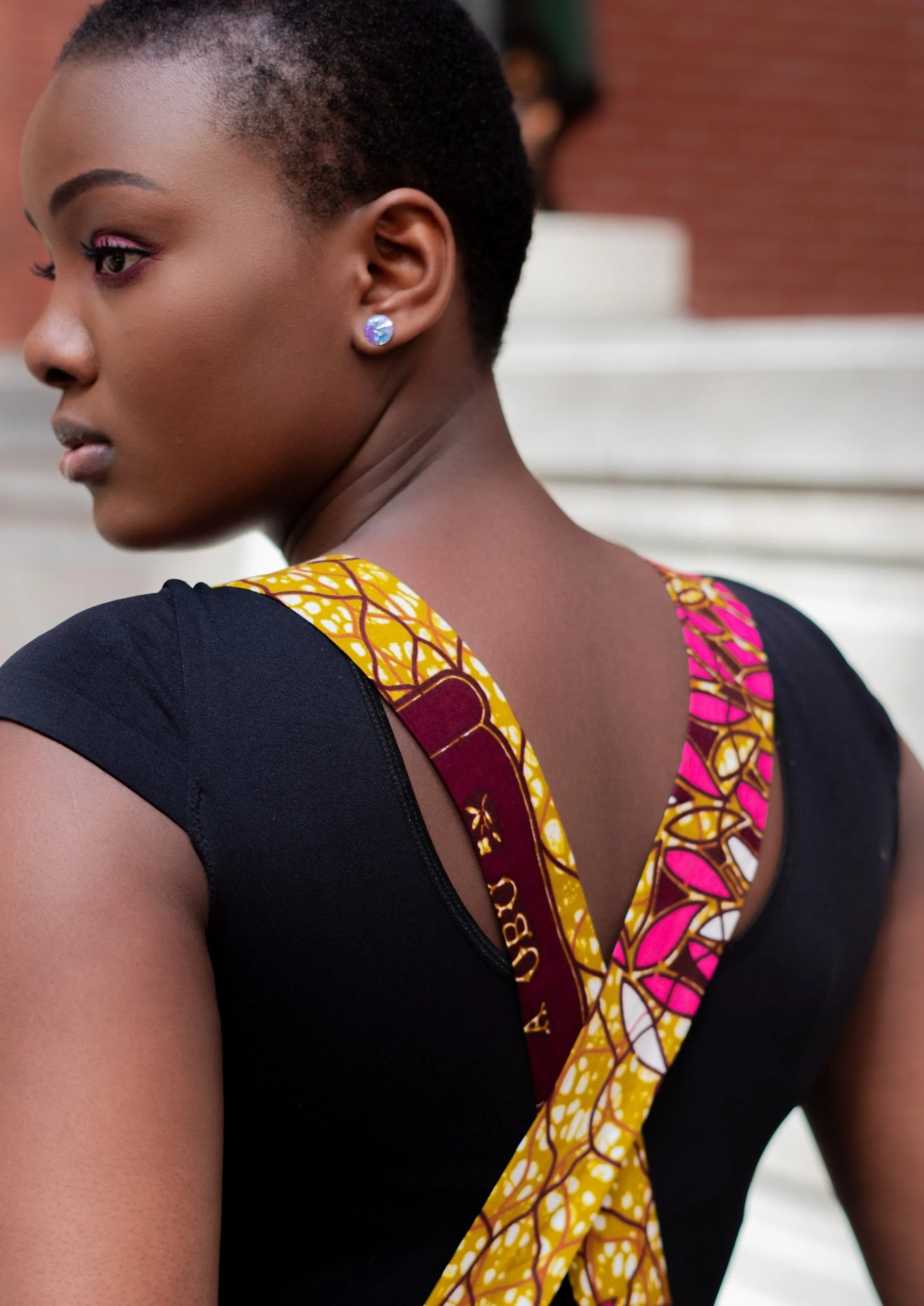Maya African print short overalls