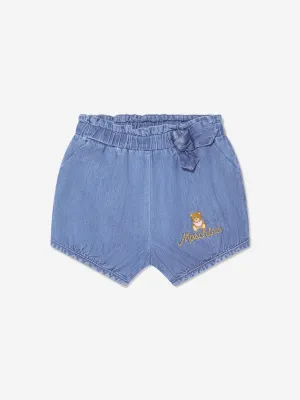 Moschino Baby Girls Denim Shorts in Blue