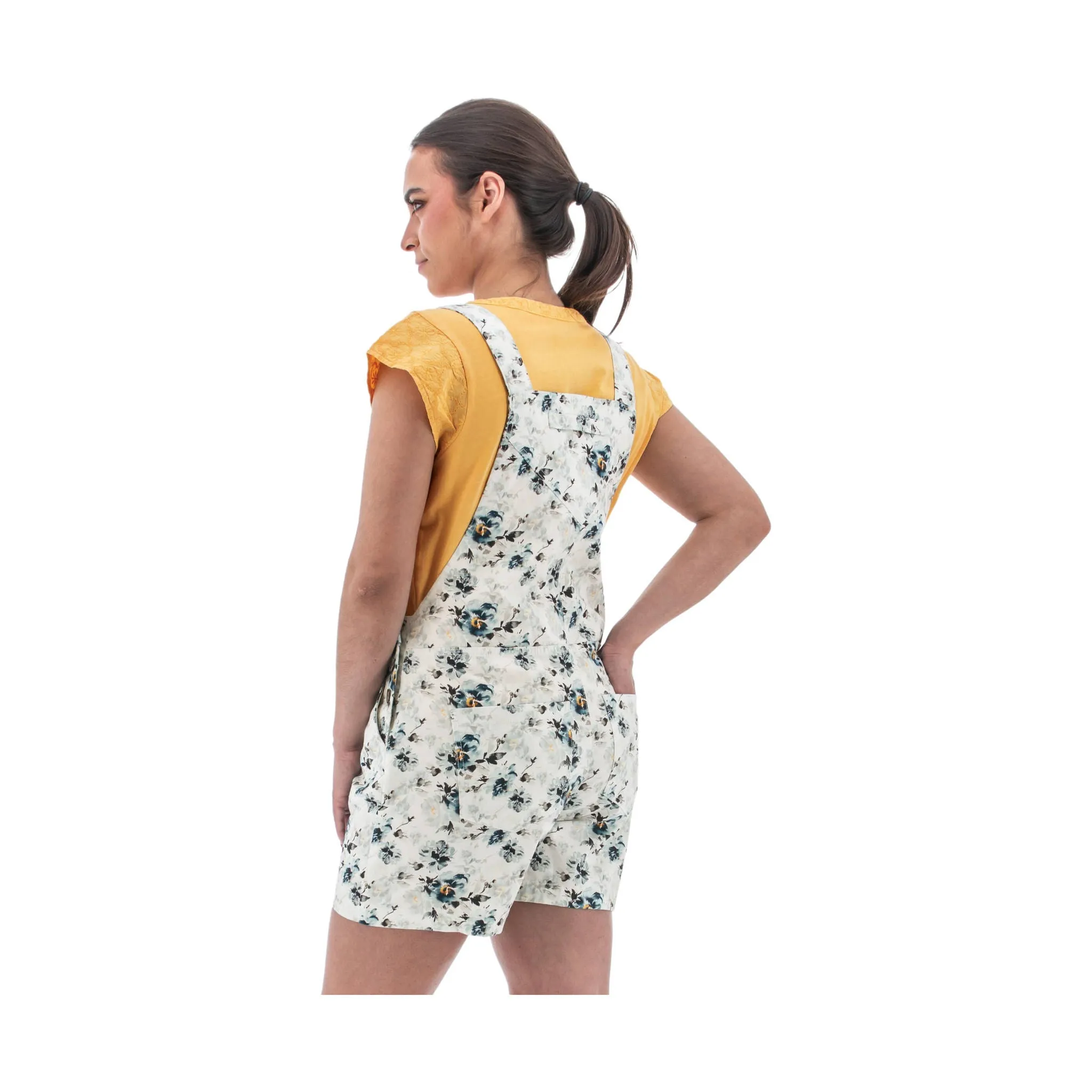 Old Ranch Women's Mabel Overall Short - White Print - ONLINE STORE CREDIT/EXCHANGE ONLY