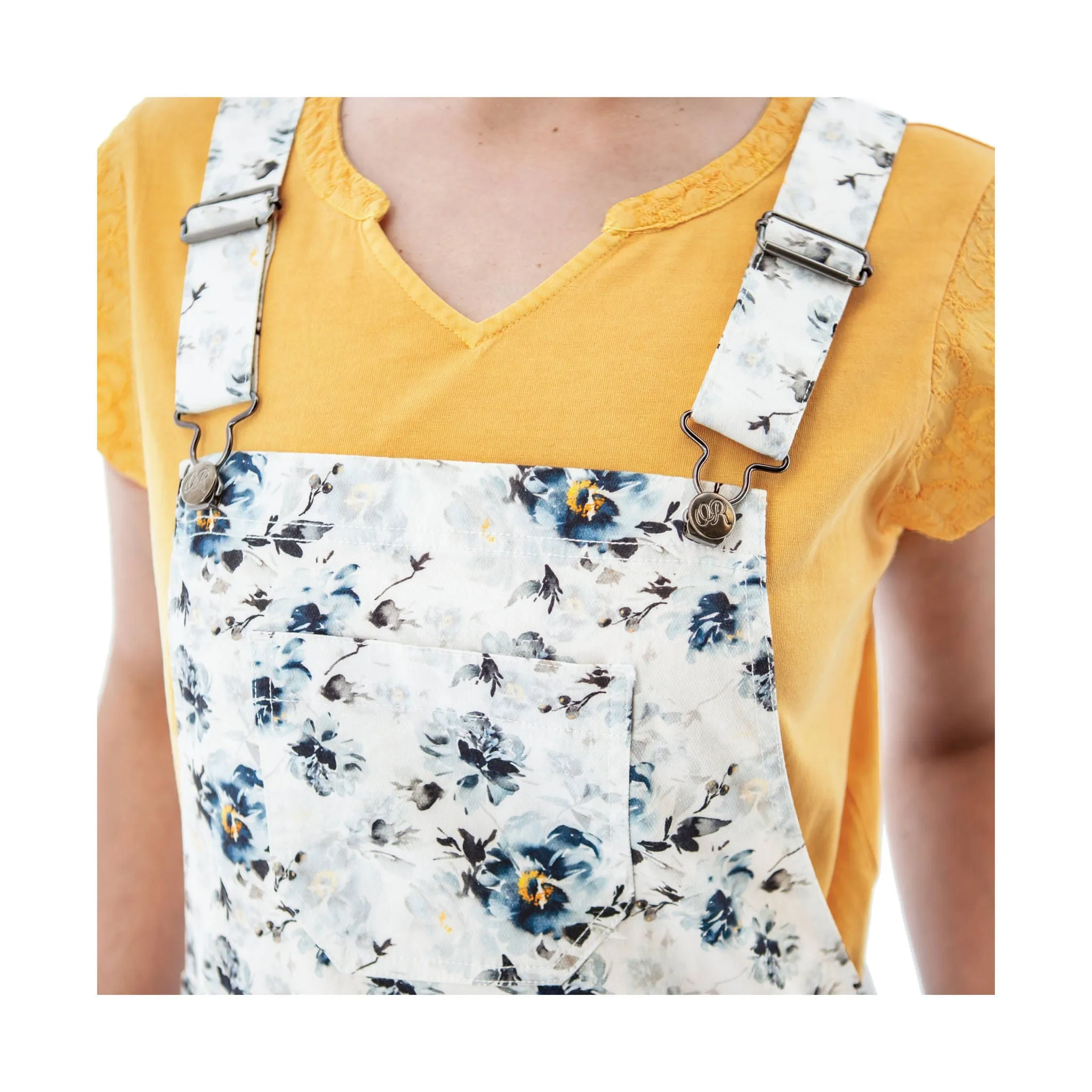 Old Ranch Women's Mabel Overall Short - White Print - ONLINE STORE CREDIT/EXCHANGE ONLY