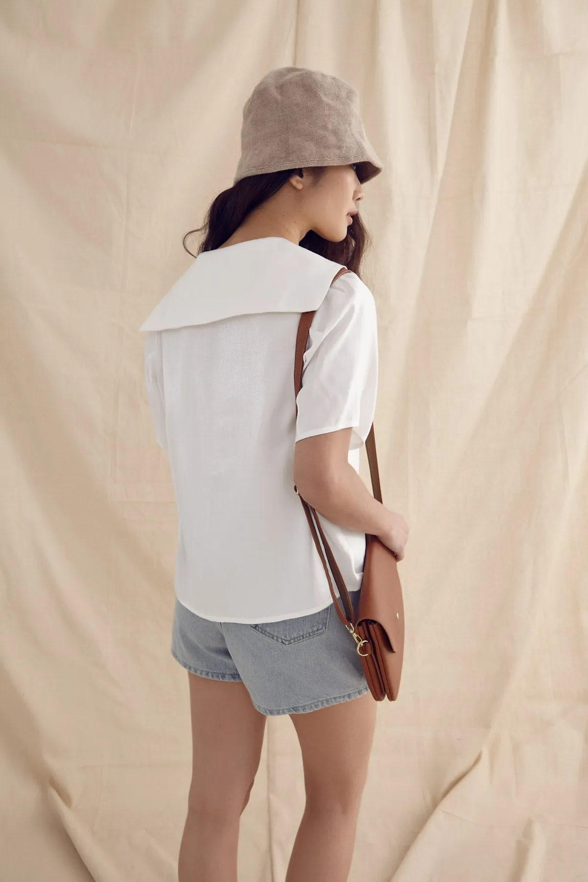 Paper Bag Denim Shorts