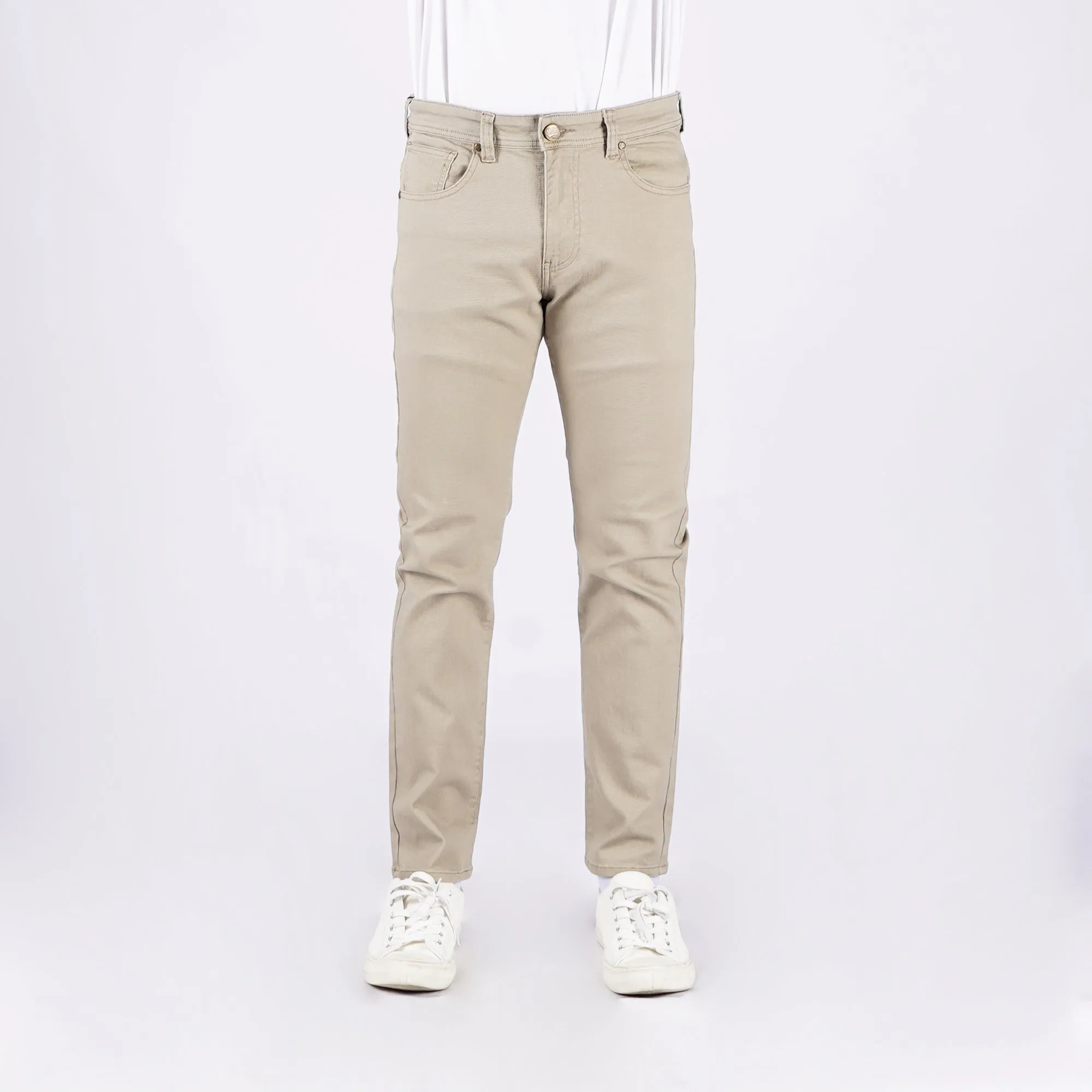 Petrol Men's Basic Denim Pants Skin Tight Mid-Rise Fitting Rinse Wash Fabric 163624 (Light Khaki)