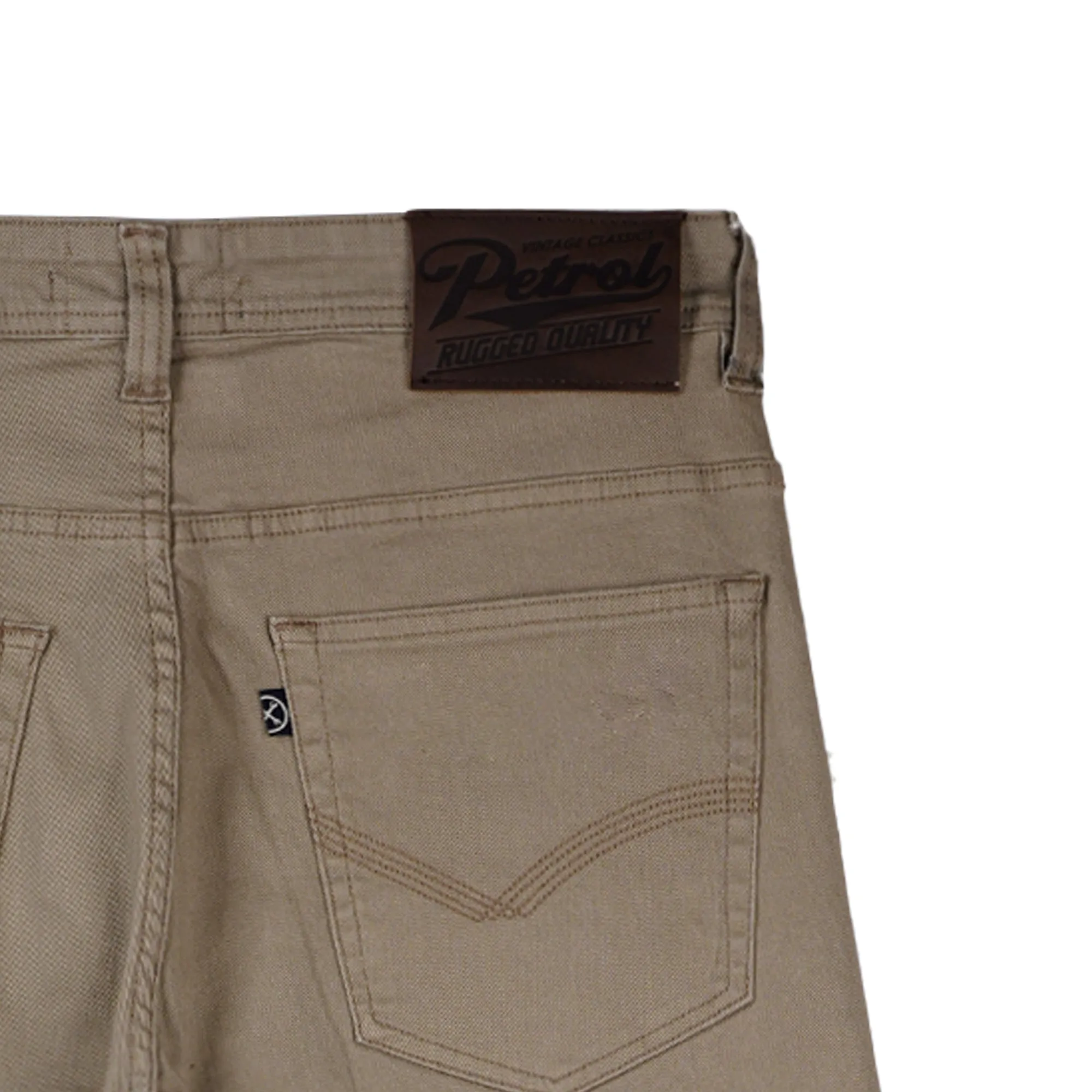 Petrol Men's Basic Denim Pants Skin Tight Mid-Rise Fitting Rinse Wash Fabric 163624 (Light Khaki)
