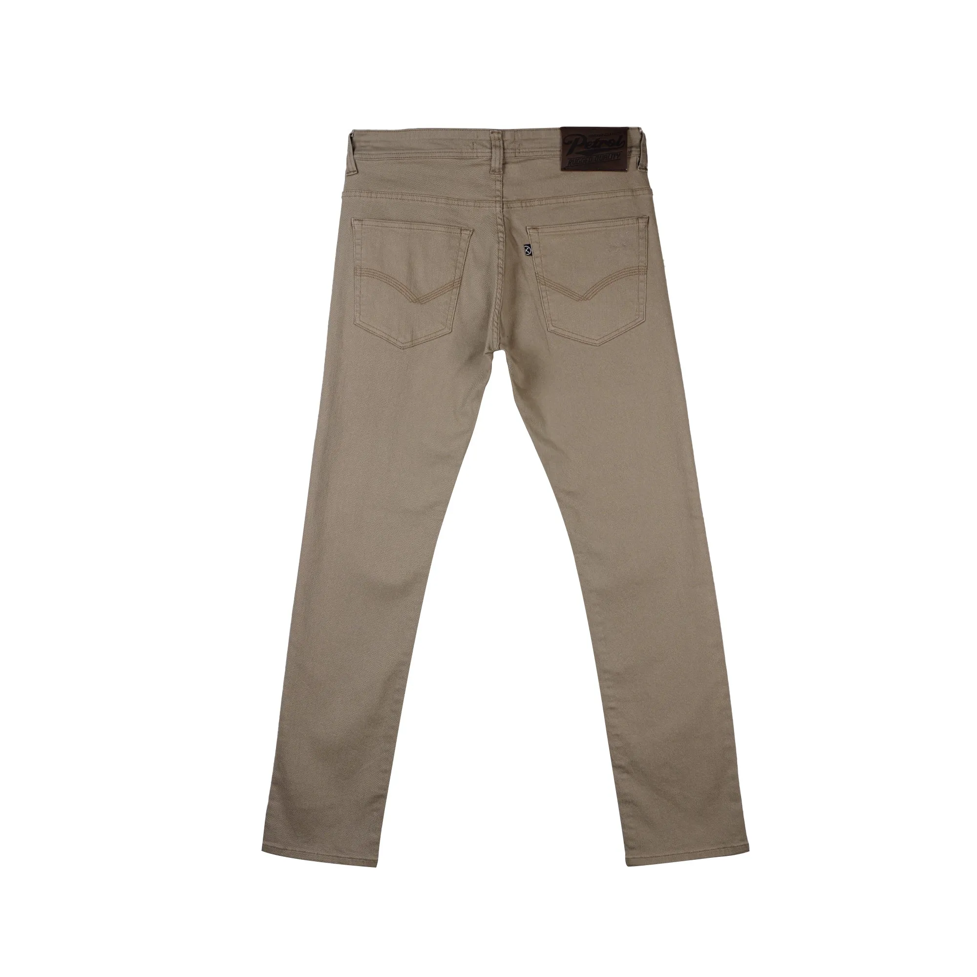 Petrol Men's Basic Denim Pants Skin Tight Mid-Rise Fitting Rinse Wash Fabric 163624 (Light Khaki)
