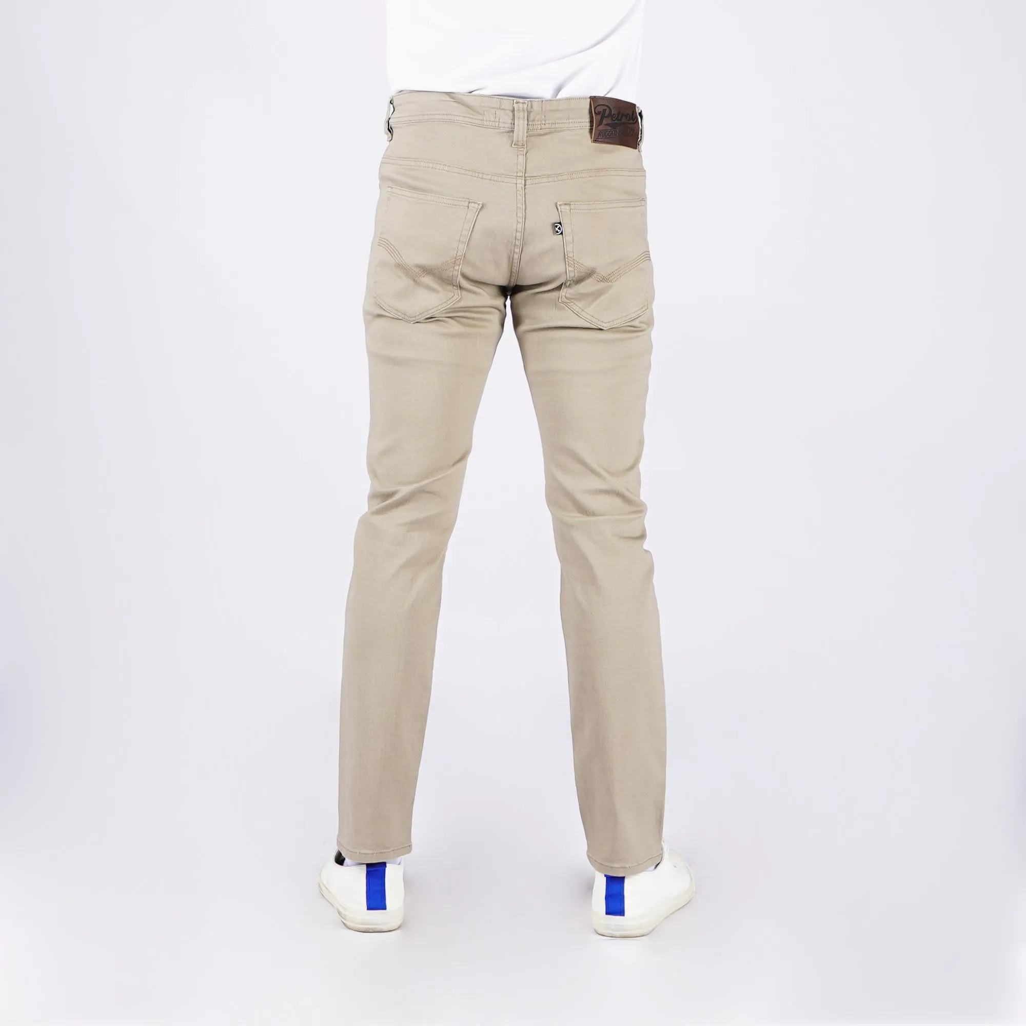 Petrol Men's Basic Denim Pants Skin Tight Mid-Rise Fitting Rinse Wash Fabric 163624 (Light Khaki)