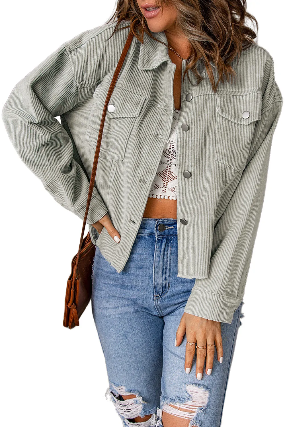Raw Hem Flap Cropped Jacket