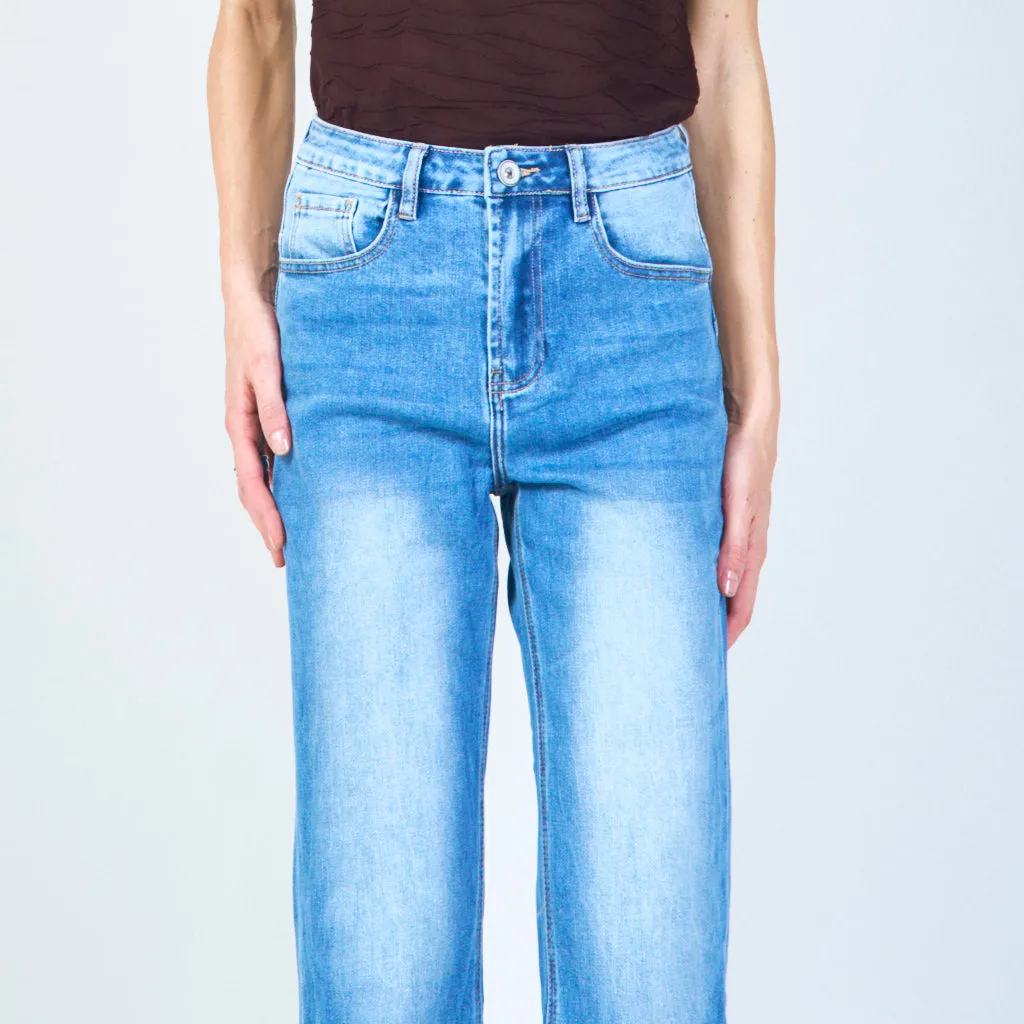 Relaxed straight-leg denim jeans wholesale
