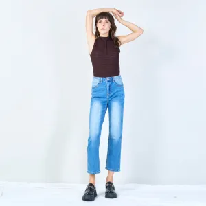 Relaxed straight-leg denim jeans wholesale