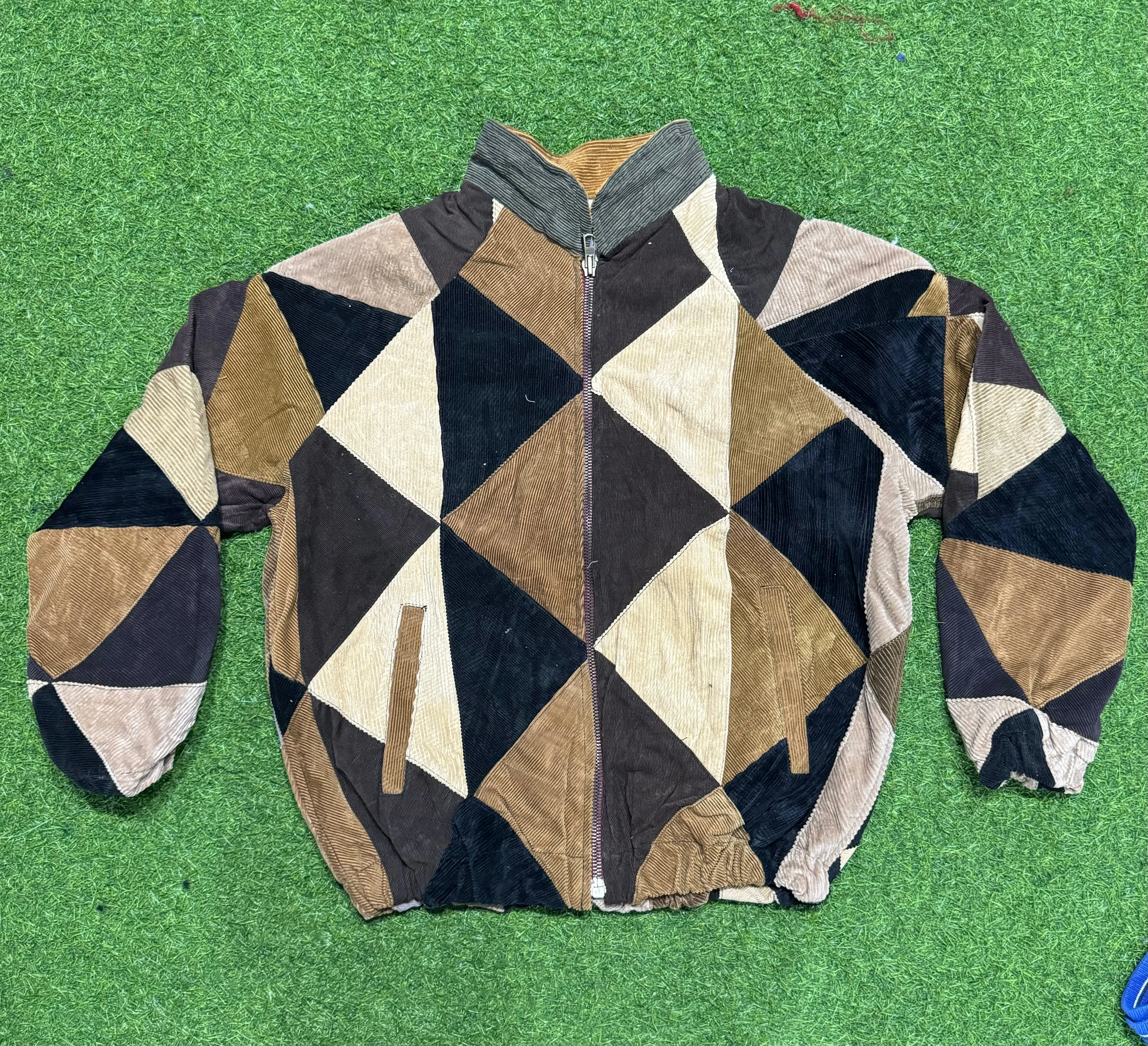 rework style unbranded patchwork courduroy jackets