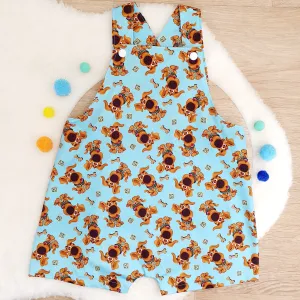SCOOBS print Overalls, Baby / Toddler Overalls, Short Leg Romper, Size 2