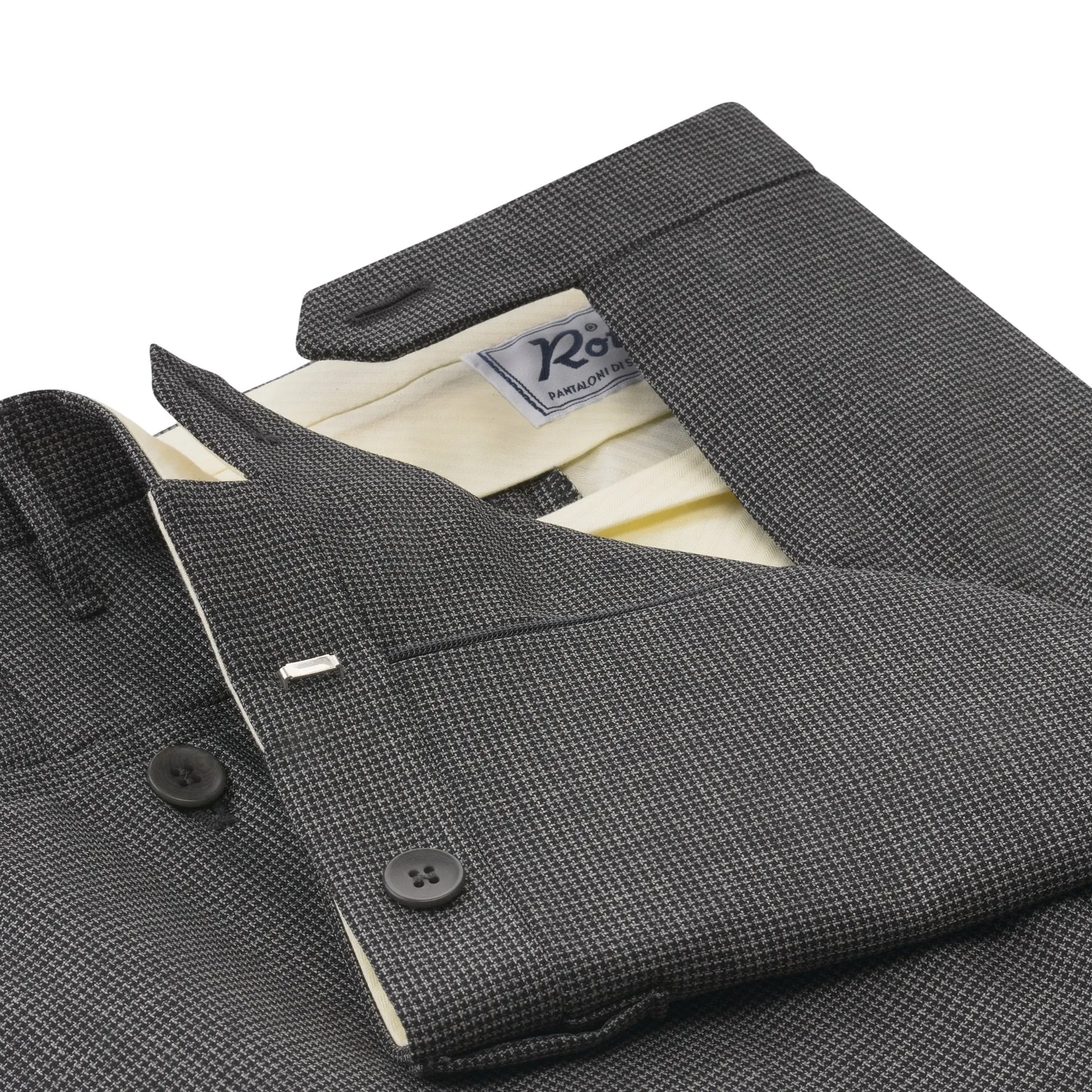 Slim-Fit Puppytooth Classic Virgin Wool Trousers in Grey