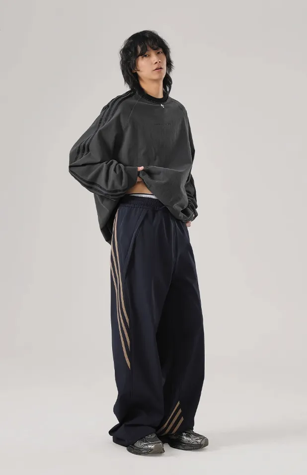Sports Striped Paratrooper Pants