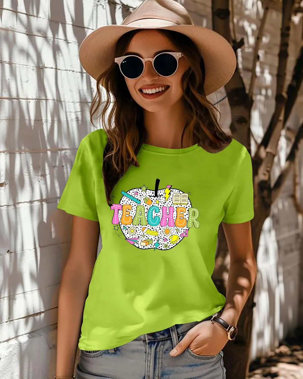Teacher Shirt for Women Grade Teacher Appreciation Tshirt Caual Loose Teaching Tee Top