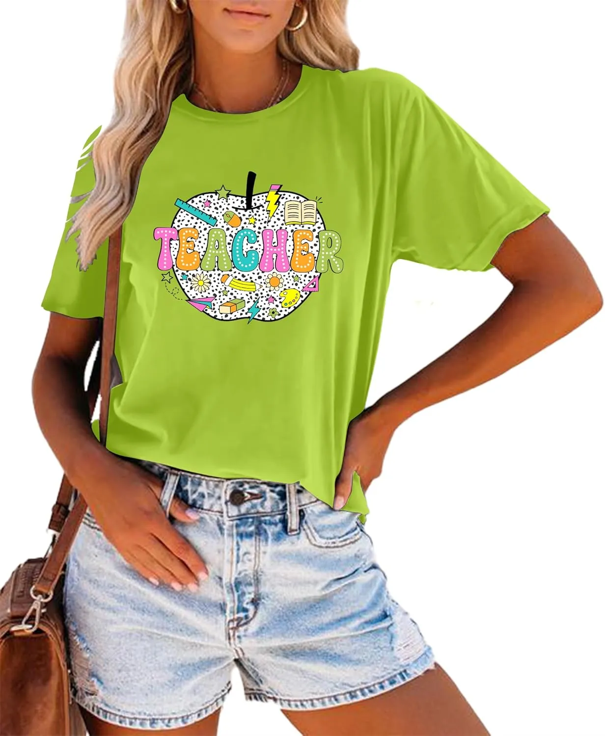Teacher Shirt for Women Grade Teacher Appreciation Tshirt Caual Loose Teaching Tee Top