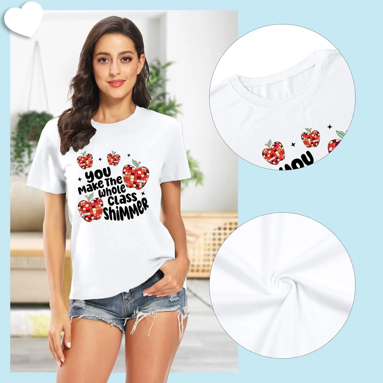 Teacher Shirt for Women Grade Teacher Appreciation Tshirt Caual Loose Teaching Tee Top