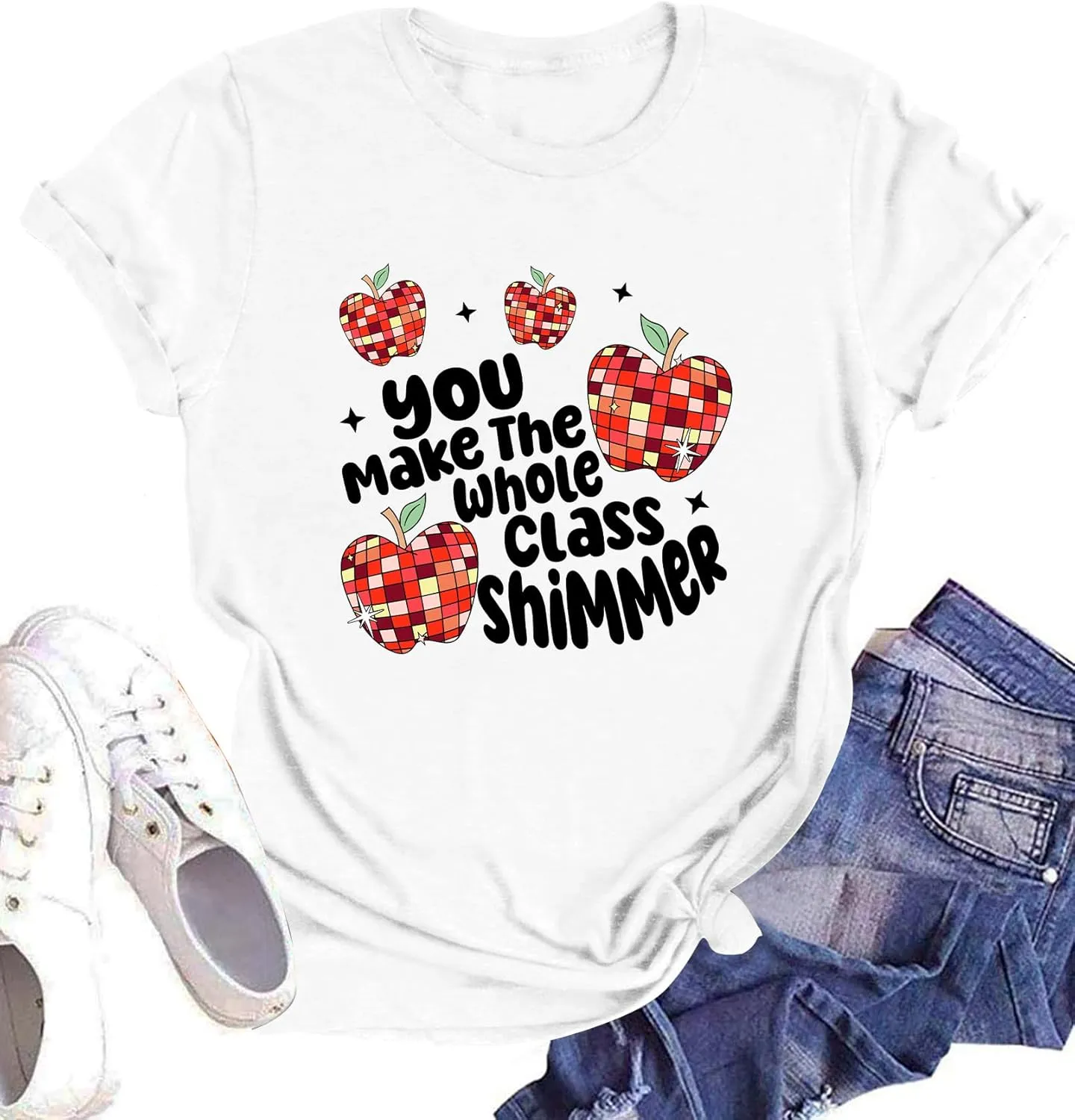 Teacher Shirt for Women Grade Teacher Appreciation Tshirt Caual Loose Teaching Tee Top
