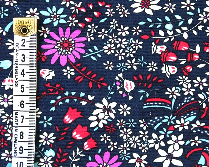 VIBRANT FLORAL NEEDLE CORD PER METRE