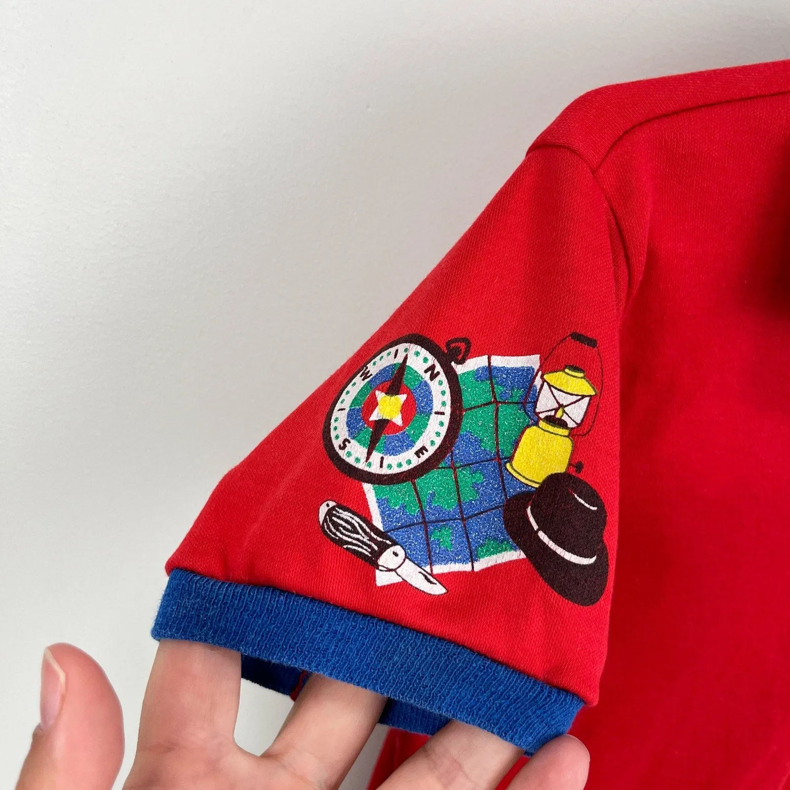 Vintage OshKosh World Explorer Red Polo Shirt 5T USA