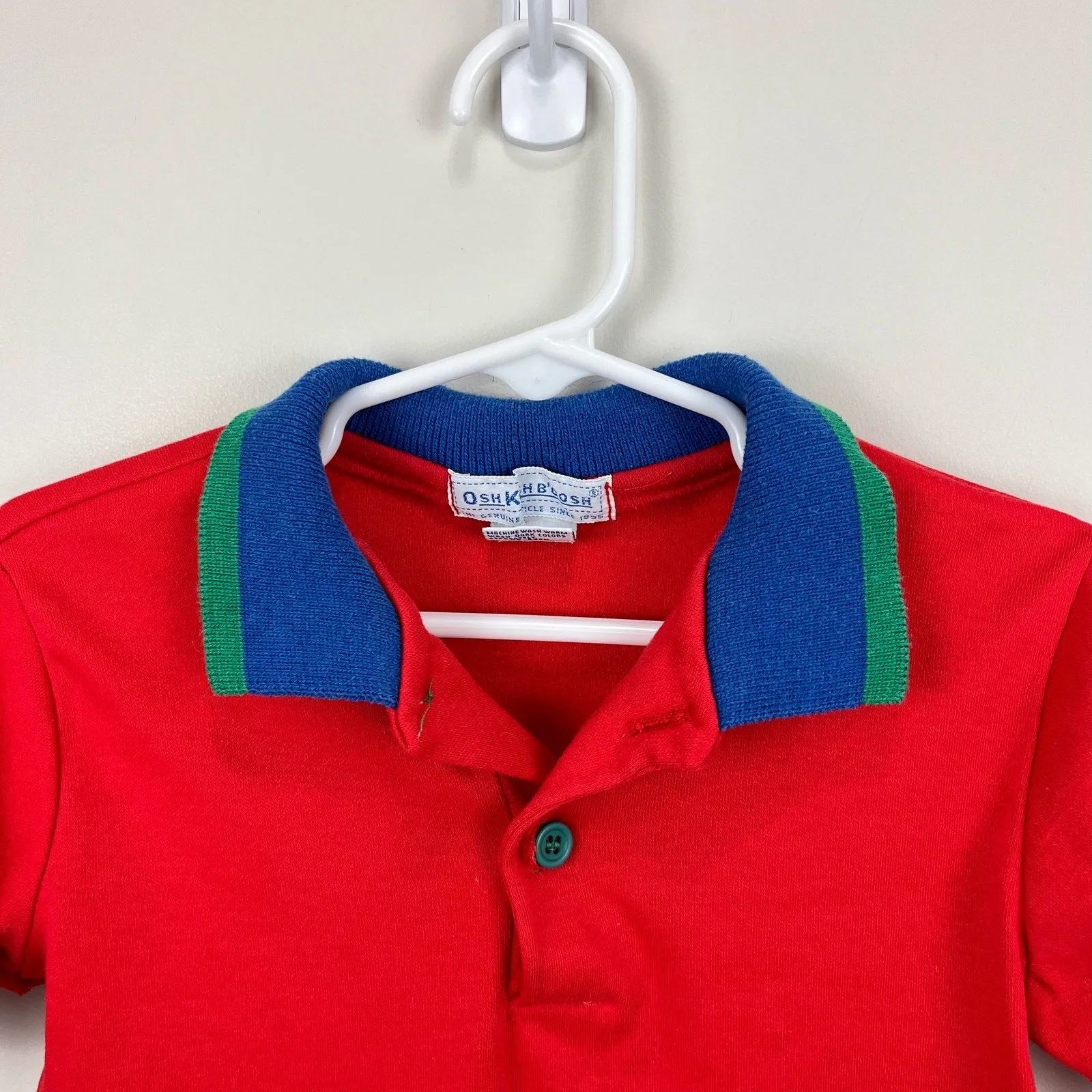 Vintage OshKosh World Explorer Red Polo Shirt 5T USA