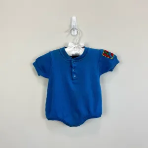 Vintage Soupcon Short Sleeve Blue Bodysuit 6-9 Months USA